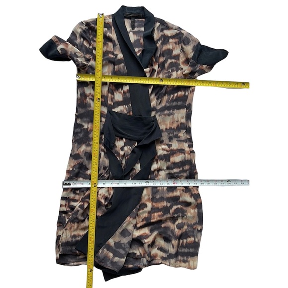 BcbgMaxAzria Walena 100%Silk Dress Ikat Color Splatter Print Size XS Can Fit S M - Picture 6 of 15